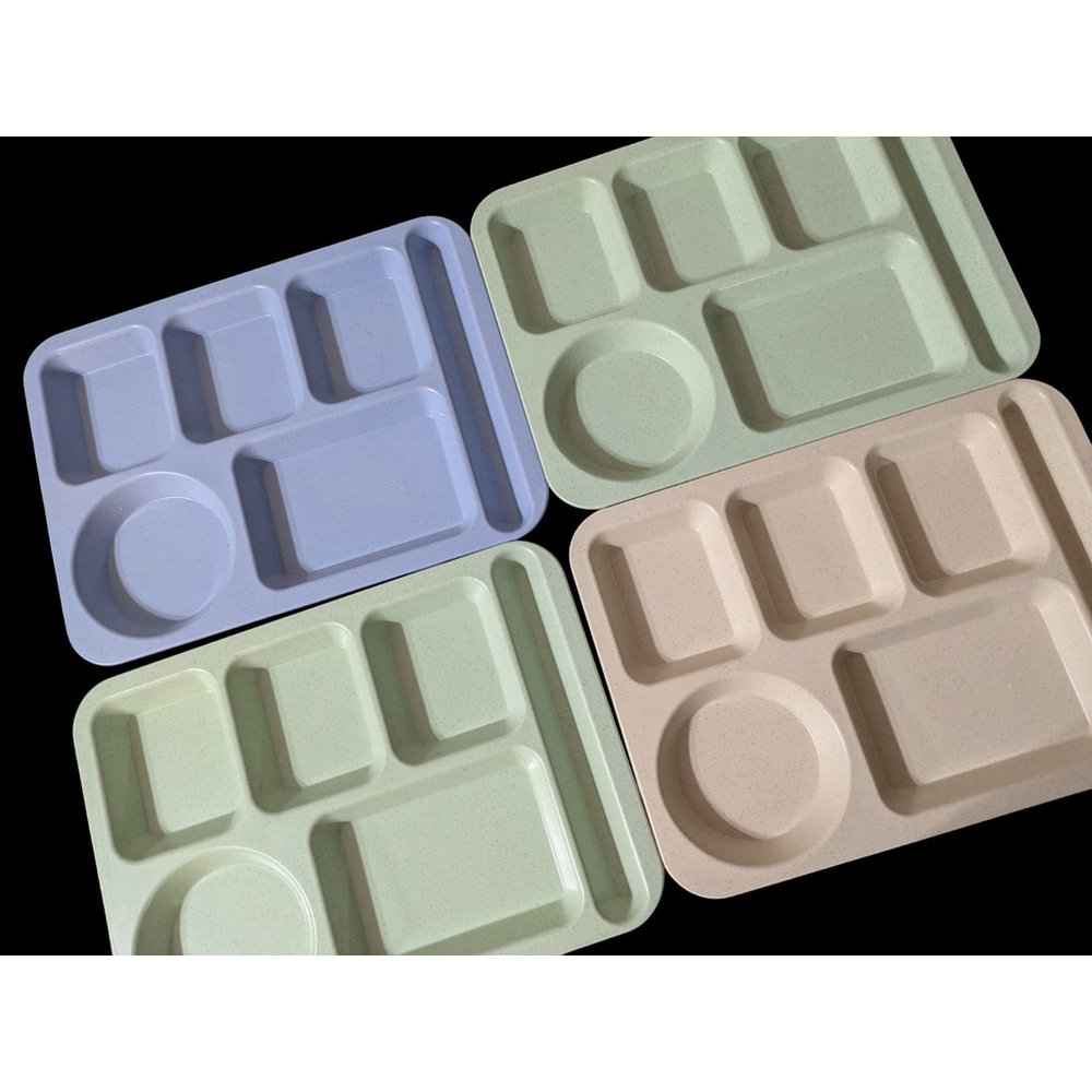 5 Speckled melamine Plastic Lunch Trays - Picture 4 of 5
